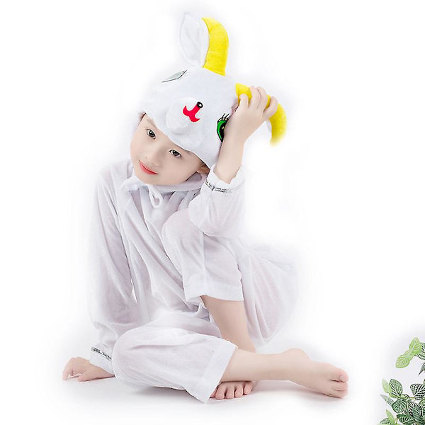 Valkoinen lammas pitkä cosplay-asu Puku Lavastusvaatteet Lomapuvut Z 4XL (170cm)