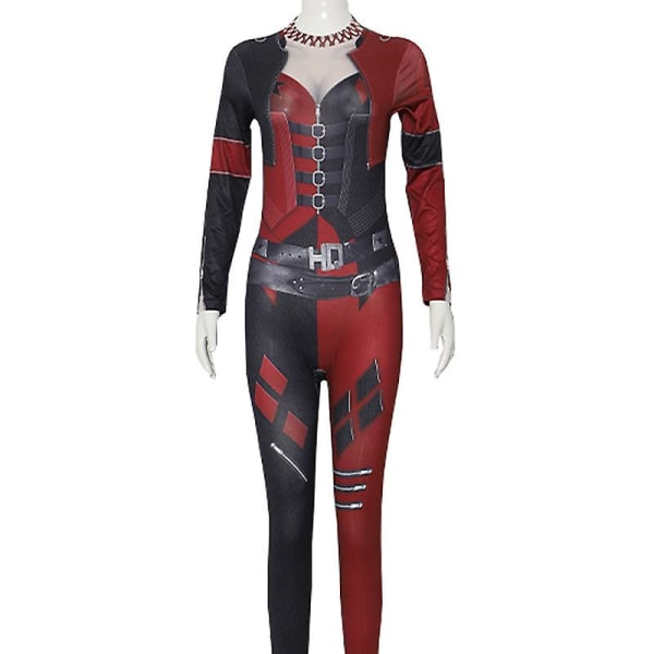 Lasten naisten Harley Quinn Halloween-juhla cosplay-asu haalari joustava vartaloasu 110