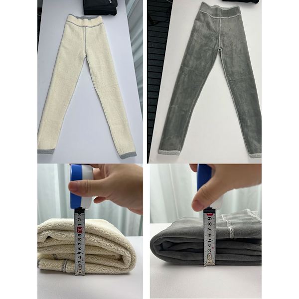 Vinter kvinners Thicken Lambwool Leggings Fleecefôret I gray lambeool double extra large