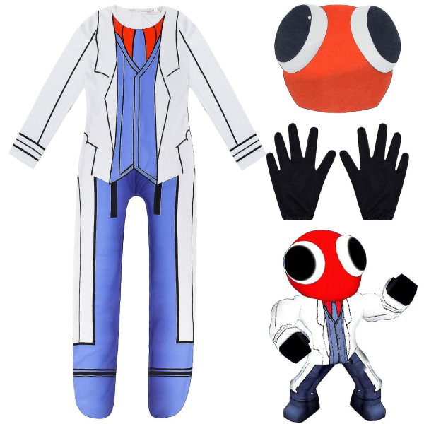 Kids Rainbow Friends Costume Red Ant Man Cosplay Jumpsuit Kostym 130(125-135CM)