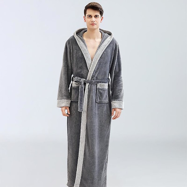 Vinter orgonrock för män Tjocka modeller Långa modeller ode Vadderad dräkt Flanell hemrock Dark GrEy Z Dark GrEy M