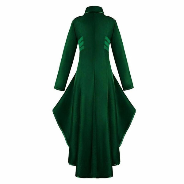 Retro Kvinde Gotisk Steampunk Knap Corsage Kostume Frakke Middelalderlig Jakke Green M