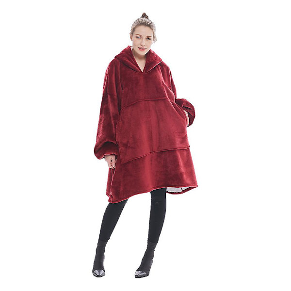Ylisuuri hupparipeitto, ultrapehmeä Sherpa-jättipeitto, collegepaita Red