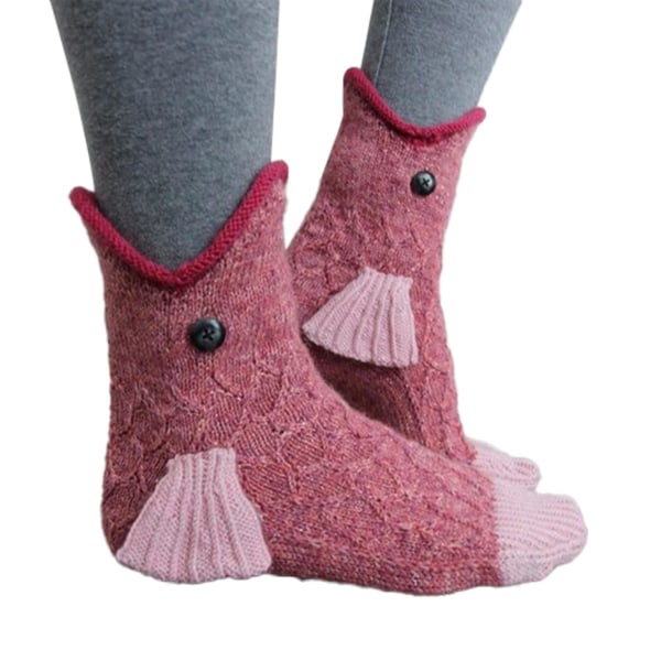 Krokodille Sokker Dyr Sokker Strikket Unisex Nyhet Vinter Varme Julegave Pink