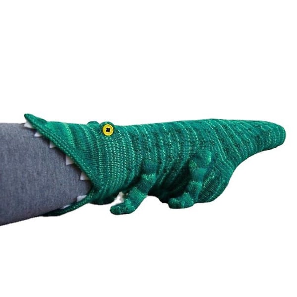 Strikkede krokodille sokker dyr sokker strikkede nyhed vinter varm julegave Green Crocodile Socks