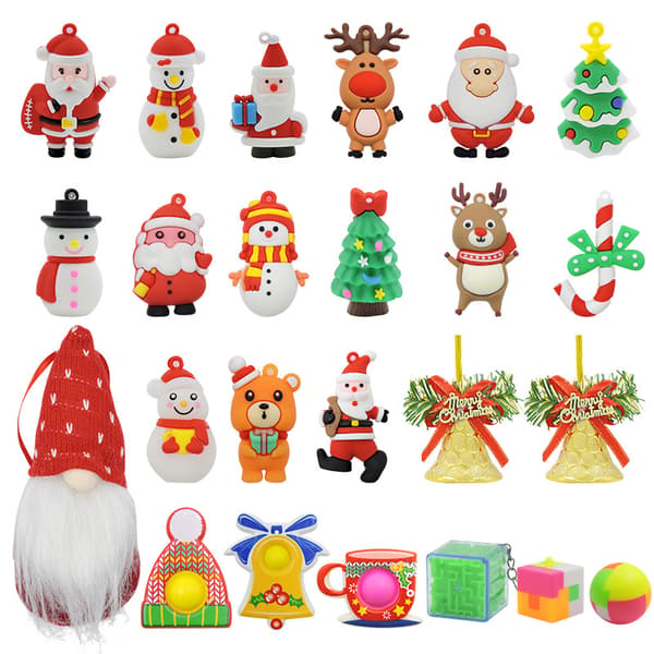 Jul adventskalender hengende pynt til tredekorasjon RED