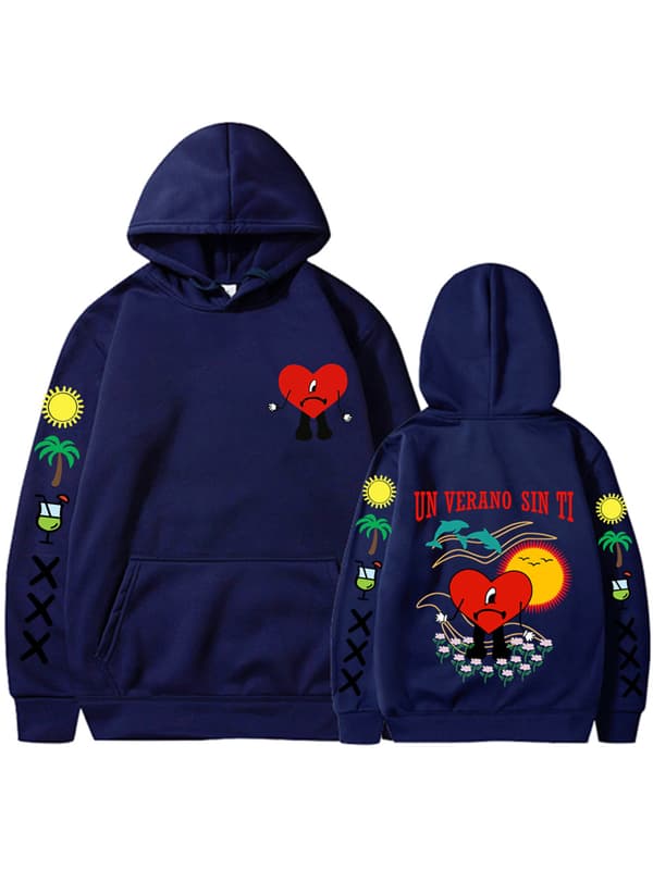 Oversized sweatshirts Unisex hettegenser Pullover treetwear jakker I navy S