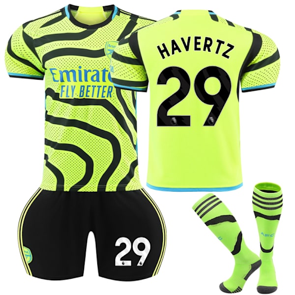 23-24 Arsenal Børneudebanefodboldtrøje Kit nr 29 HAVERTZ 8-9 Years