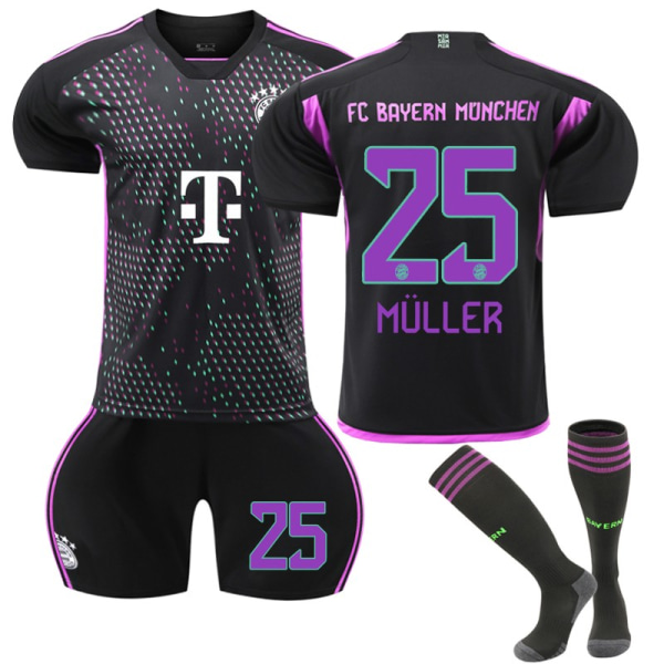 2023-2024 Bayern München Borta fotbollströja för barn nr 25 Müller 6-7 years