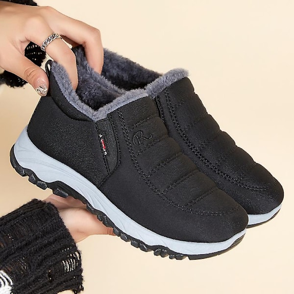 Vinterstøvler for menn, lette, vanntette, varme snøsko for vinterklær 808-Perfet Black V Black 40