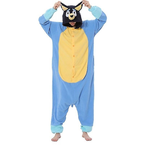Kigurumi-eläinasu aikuisille, sarjakuva, koira, onesie-pyjama, Halloween-asu, haalari, joululahja Bluey 100 85