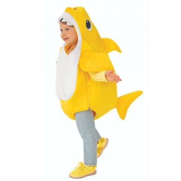 Børn Haj Familie Halloween Jul Cosplay kostume pink 100cm yellow 90cm