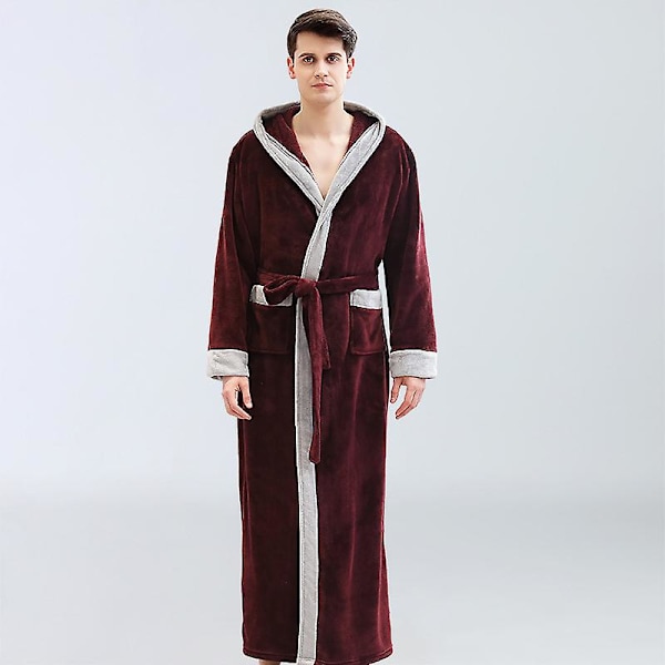 Vinter orgonrock för män Tjocka modeller Långa modeller ode Vadderad dräkt Flanell hemrock wine red Z wine red M