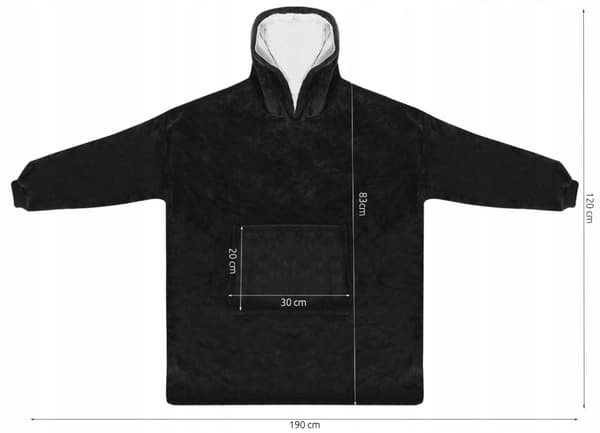 Snuggie Oversized Hoodie Tepper med Lomme black