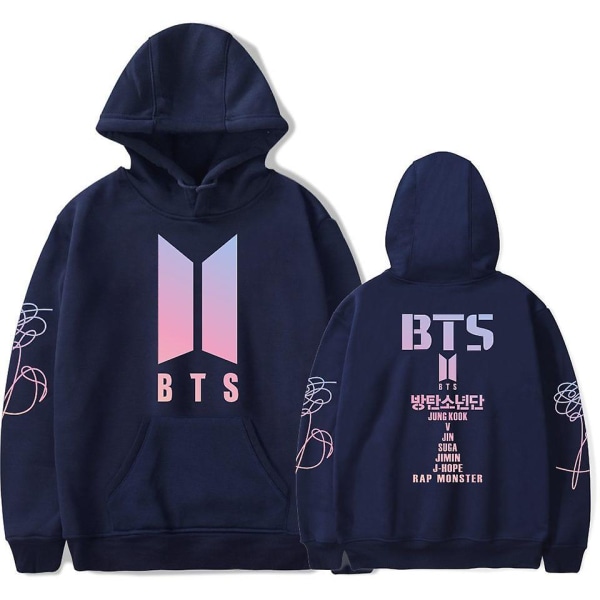 Kpop Bts Bangtan Boys Love Yourself Hættetrøje Hoodie Top Navy Navy L