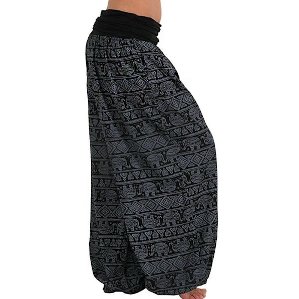 Dam Baggy Harem Byxor Leggings Hippie Yoga Byxor khaki z khaki M