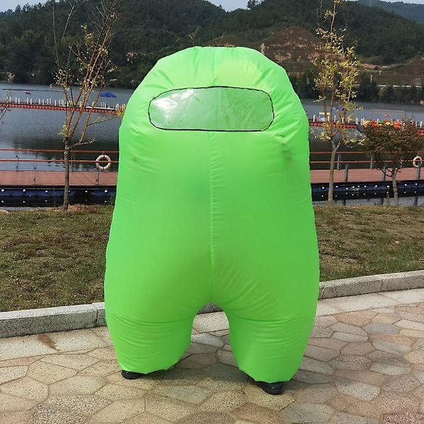 Halloweenin ilmatäytteinen Among Us -asu lapsille ja aikuisille, puhallettava puku, hauska cosplay-astronauttiasu, Disfraz Gonflable SUS Crewmate -lahja Green Adult 155 to 195cm