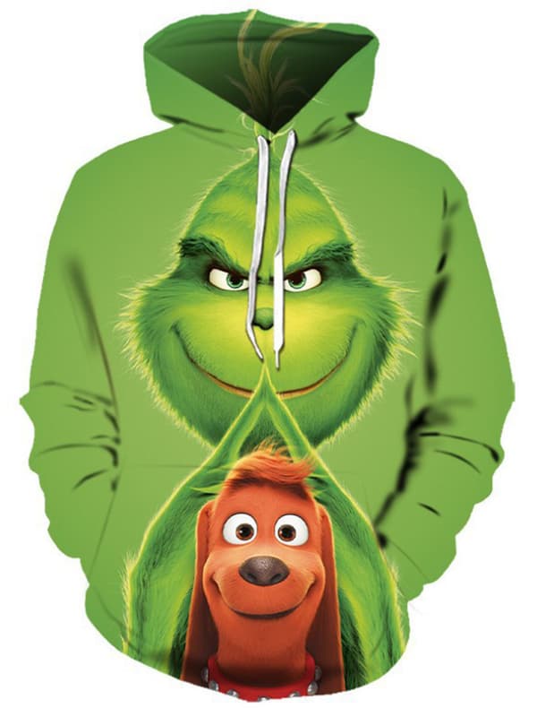 Unisex Christmas Grinchs Pullover Hettegenser Nyhet Sweatshirt Gave F 2XL