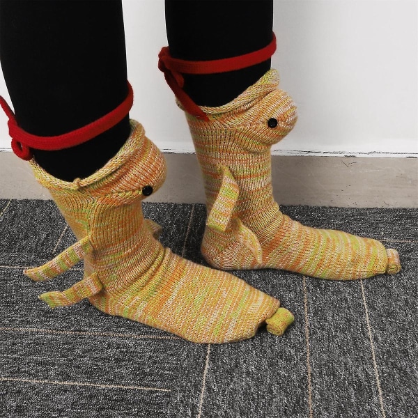 Strikkede krokodille sokker dyr sokker strikkede nyhed vinter varm julegave Chameleon Socks