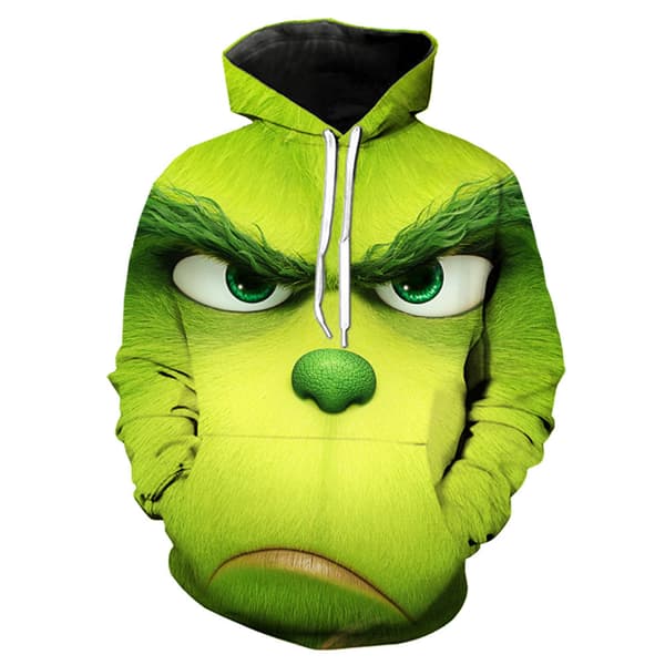 Unisex Christmas Grinchs Pullover Hettegenser Nyhet Sweatshirt Gave A 2XL