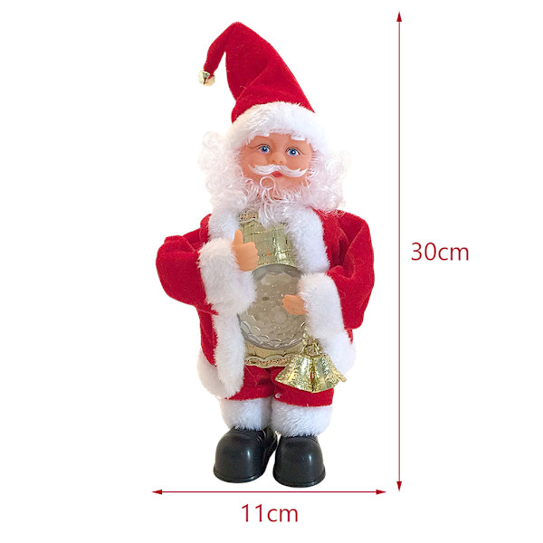 Luovat joululelut 30cm Valo Vatsa Joululaululaatikko Joululahjat Joulukoristeet Red
