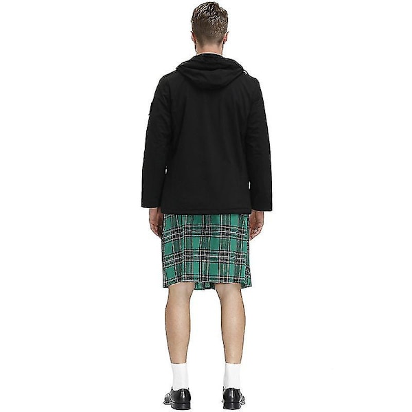 Irish Pläd Green Kilt - Scottish St Patrick's Green Plisserad kostym Tartan Kjol Kilts Kläder för män och kvinnor green M