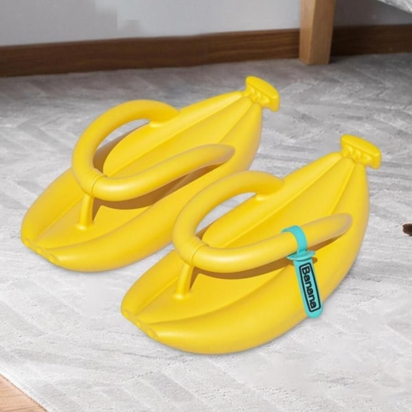 Bananformede Tøfler Tykke Sålede Tøfler GUL Yellow 42-43