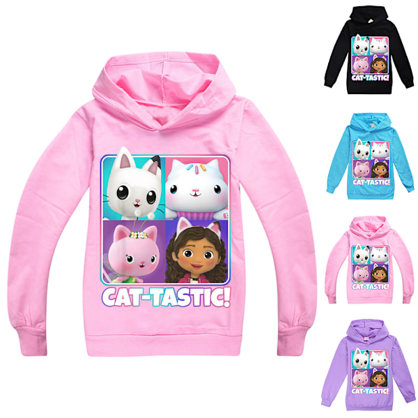 Børne Piger Gabby Dukkehuse Casual Hoodie Sweatshirt Topptrøje pink V pink 140cm