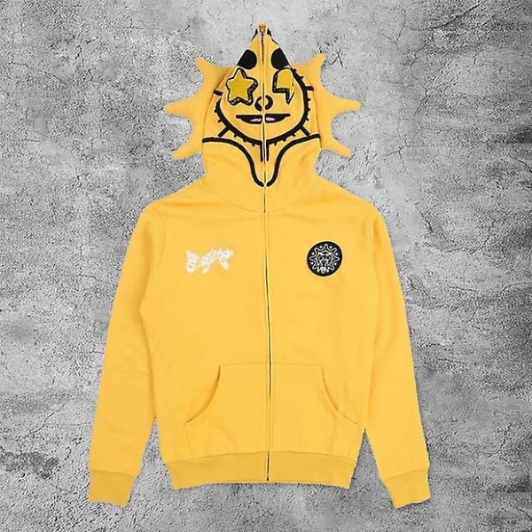 Gotisk Punk Sweatshirt Streetwear Print Langærmede Trøjer Casual Zipper Jakke Hættetrøjer Y2k Skull Unisex Cardigan I I L