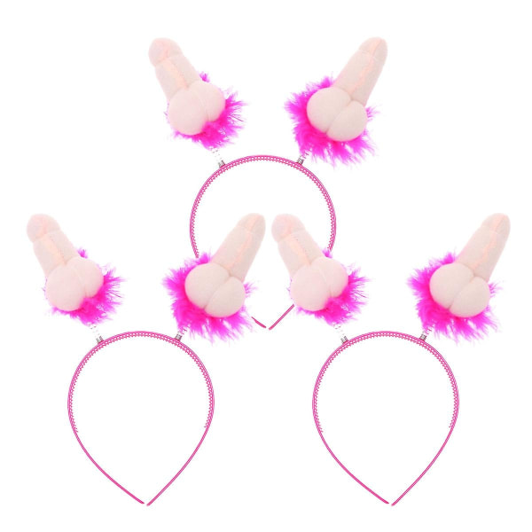 3 stk. Bachelor Party Head Personality Feather Pandebånd Sjovt Trick Pandebånd - Perfekt til