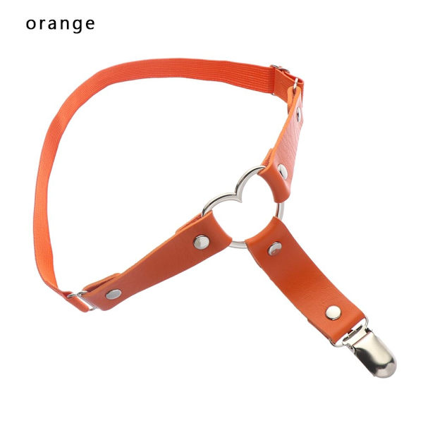 Heart Bone Strømpebånd PU Læder ORANGE - Perfekt I