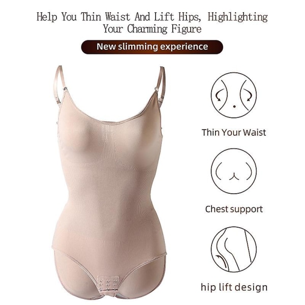 Kvinners Shapewear Body Shaper En-delt Magebukse Åpen Fil Rumpe Løft Forming Camisole Undertøy Elastisk Body Korsett Black XS