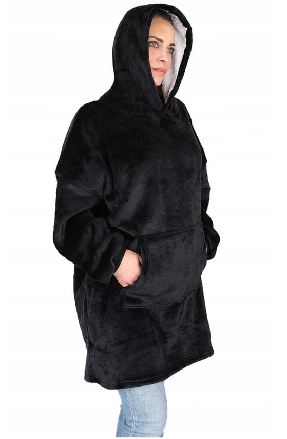 Snuggie Oversized Hoodie Tepper med Lomme black