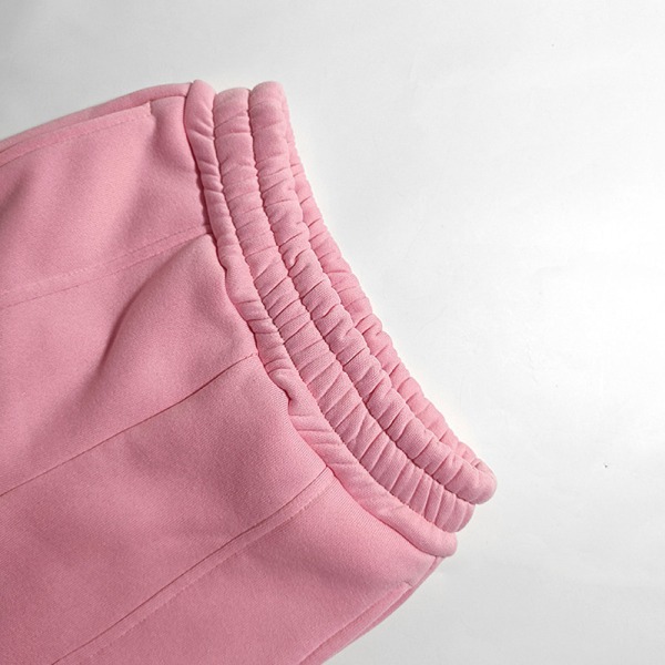 Jenter med lommer 2 deler antrekk Ensfarget Sweatsuits Sett I Rosa 110cm