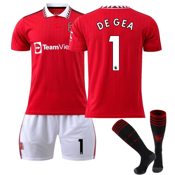 Mordely 22-23 Manchester United hemma Fotboll Barntröja nr 1 DE GEA I 28