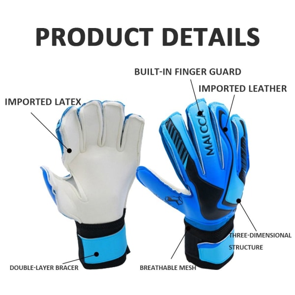 Målvaktshandskar Fotbollshandskar BLÅ 9 blue YZ blue 9