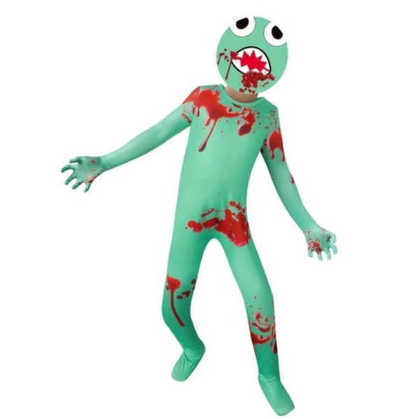 Rainbow Friends kostym för barn Blue Monster Wiki Cosplay blue 140 green 110