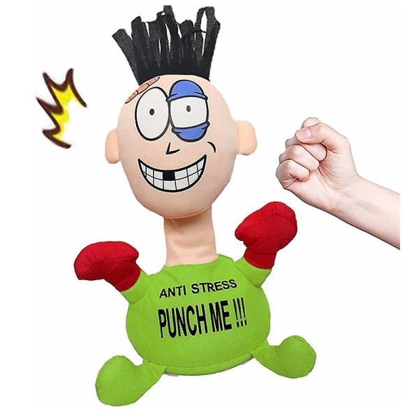 Punch Me Soft Stuffed Anti Stress Elektriske Plysj Leke Dukke Elektriske Julegaver Green