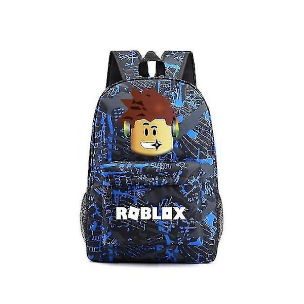 Uusi Roblox Reppu Lapsille Koululaukku Opiskelijoiden Kirjalaukku Matkalaukku Lahja Z Blue pattern