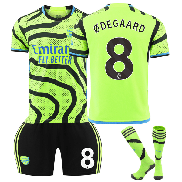 2023-2024 Arsenal Away Kids Football Kit med strumpor nr 8 Ødegaard Z L