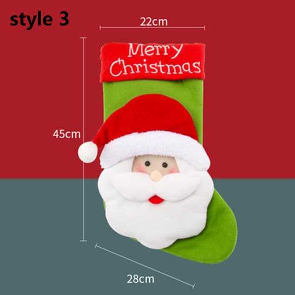 Stor julstrumpa Santa Claus strumpor Godis presentpåse style 2