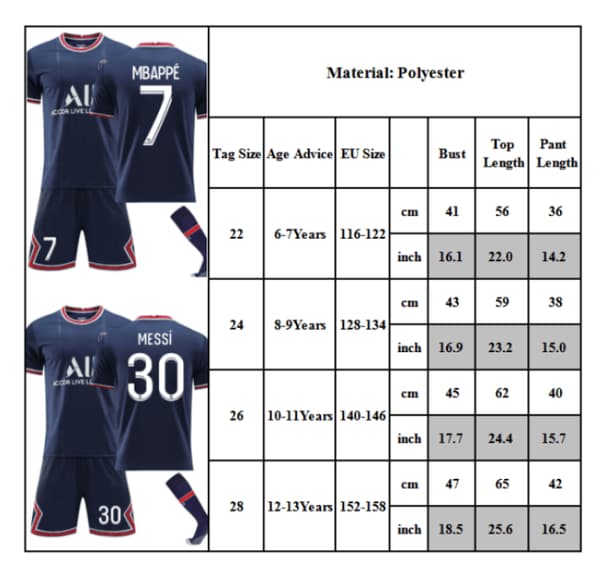 Mbappe 7# fotbollströja för barn K Z #26