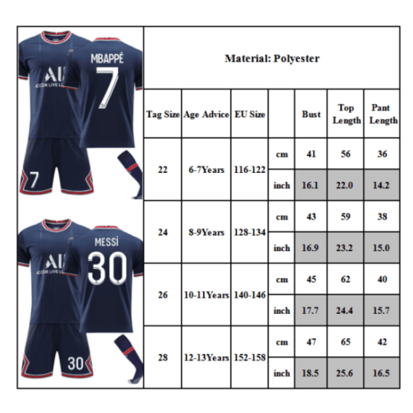 Mbappe 7# lasten jalkapallopaita K Z #26