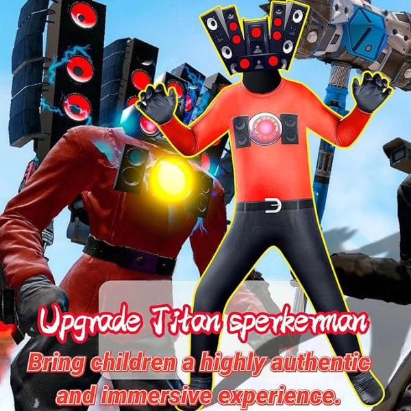 Skibidi Toilet TV Man Jumpsuit Cosplay Halloween kostume til børn I Ultrasound Man Adults 170