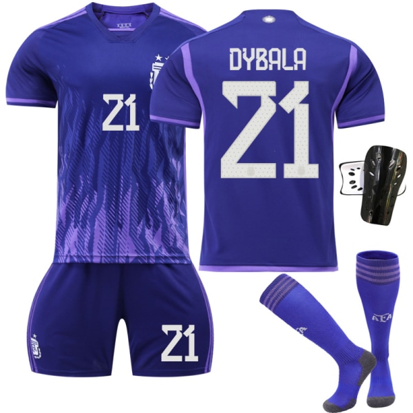 22 23 Argentina borte fotballdrakt barnfotballdrakt nummer 21 Dybala I 2xl