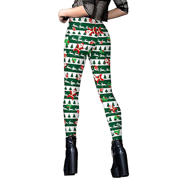 Julefestlige leggings med helgetema for kvinner