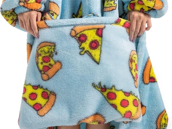 Ekstra Lang Oversized Teppegenser, Voksen Dame Snuggle Fleece Bærbart Teppe, Fluffy Kjempe Hettegenser for Tenåringer