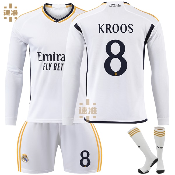 Gos- 2324 Real Madrid Långärmad Fotbollströja 8 KROOS Z L