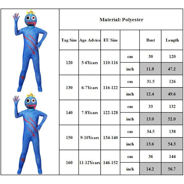 Kids Rainbow Friends Roblox Outfits Party Cosplay Kostympresent I 4-5Years