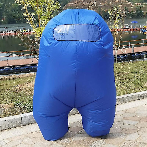 Halloweenin ilmapalloasu Among Us lapsille ja aikuisille, puhallettava puku, hauska cosplay-astronauttiasu, Disfraz Gonflable SUS Crewmate -lahja Bule Adult 155 to 195cm